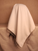 تل اسکارف رنگ سفید ساده لبه دوزی شده مینی گالری