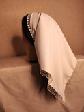 تل اسکارف رنگ سفید ساده لبه دوزی شده مینی گالری
